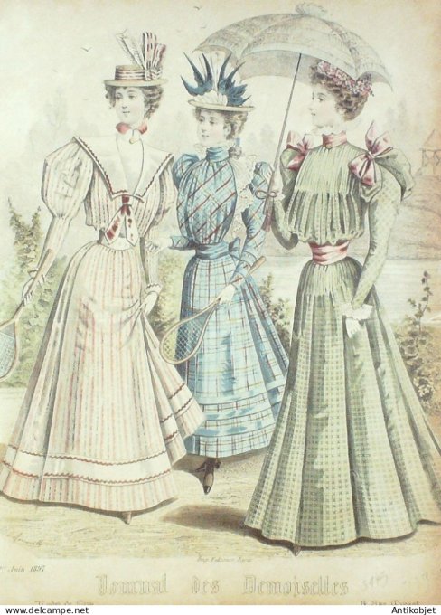 Gravure Mode J.Demoiselles 1897 # 5143 (Old Fashion plate)