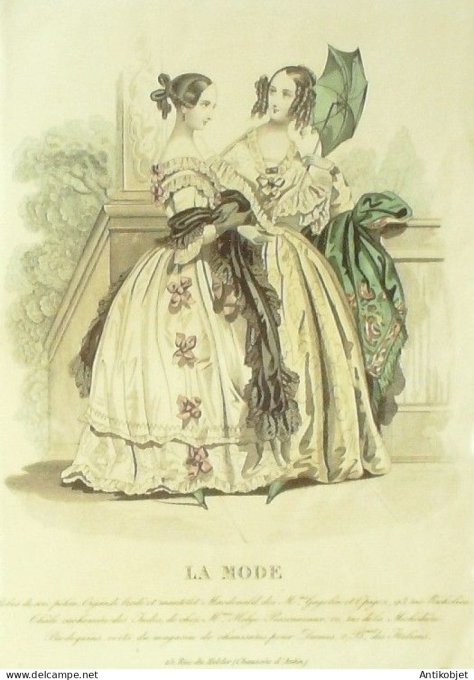 Gravure La mode 1837 # 582 (aquarelle old Fashion plate)