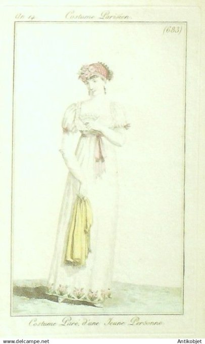 Costume Parisien 1806 an 14 # 683 (eau forte) Costume paré