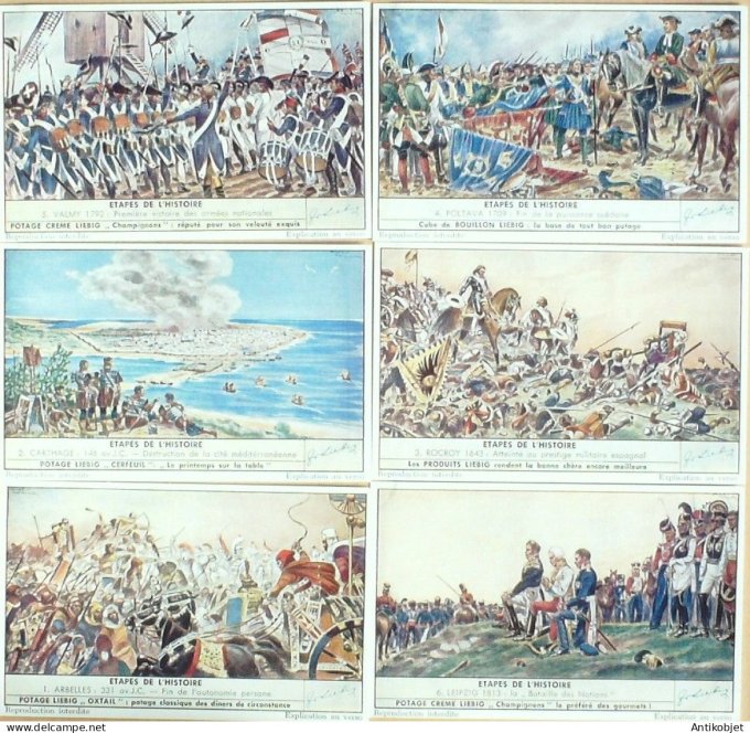 Chromo Liebig Sang 1555 Batailles historiques importantes II (1952)