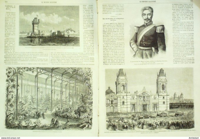 Le Monde illustré 1863 n°320 Egypte Caire Rhodes st Michel Pérou Méxique Véra-Cruz