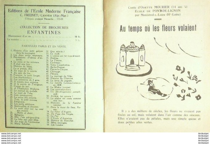 Enfantines ecole Pont-de-Lignon Hte Loire Au temps..volaient 1948 # 132 rare