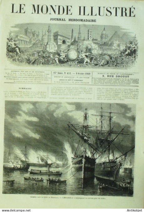 Le Monde illustré 1869 n°652 Bordeaux (33) Tourcoing (59) Aubervilliers (93) Madagascar