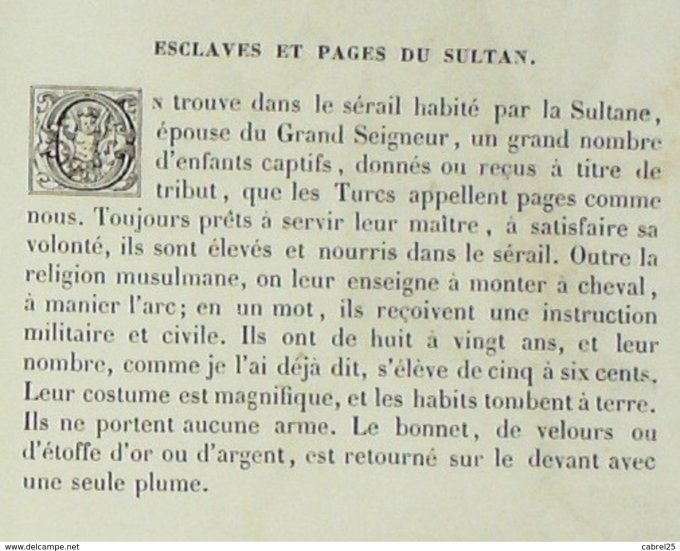 Turquie Esclave et page du sultan 1859