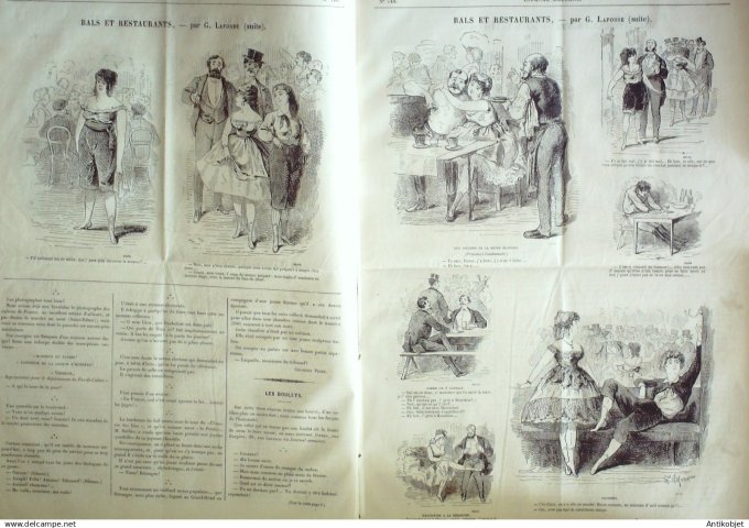 Le Journal Amusant 1870 #  740 Bals et restaurants par Lafosse