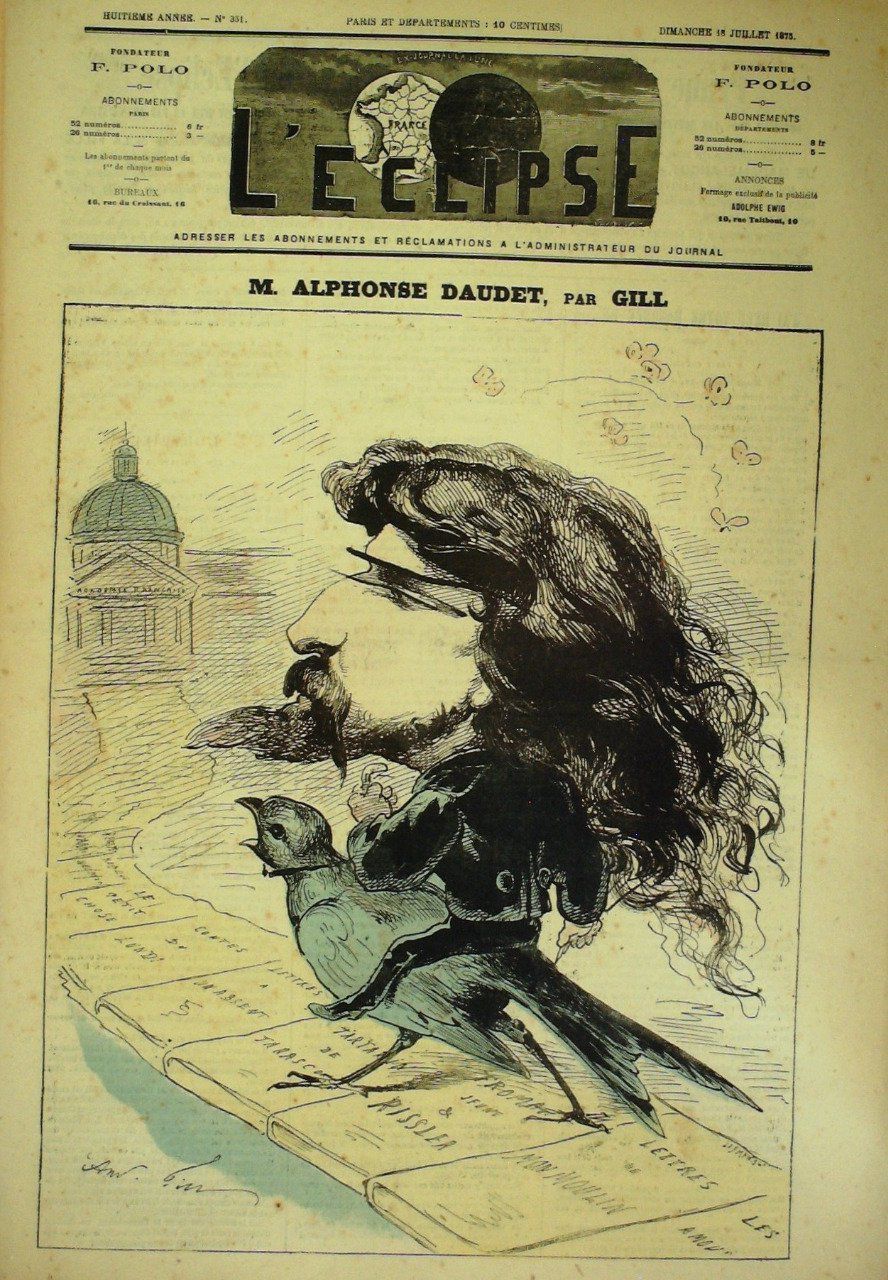 L'Eclipse 1875 n°351 ALPHONSE DAUDET André GILL