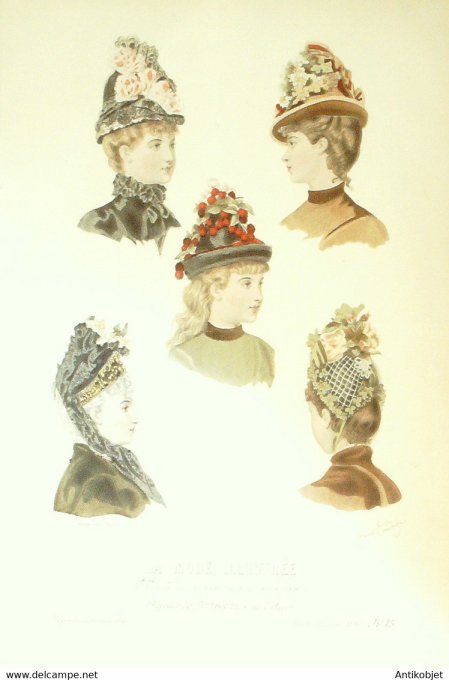 Gravure de mode La Mode illustrée 1886 n°15 (Maison Boitte)