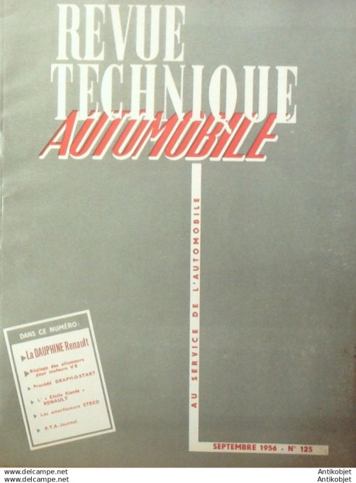 R.T Automobile Renault Dauphine procédé Graph O start 125 # 1956