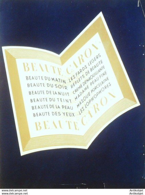 Publicite Cosmetique Caron Beaute 1938