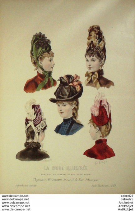 Gravure de mode La Mode illustrée 1887 n°49 (Maison Colombin)