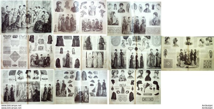 Mode illustree 1880 Lot de 9 journaux