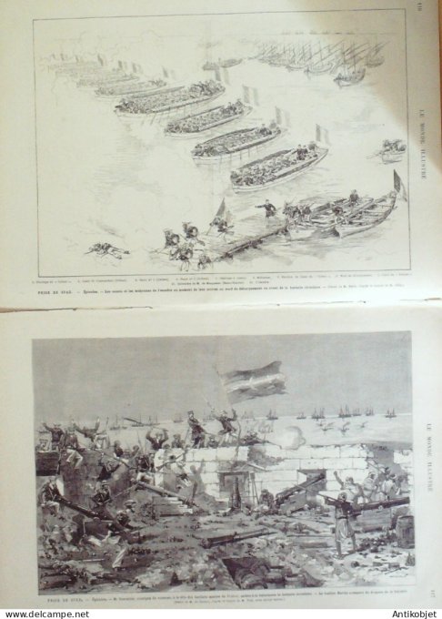 Le Monde illustré 1881 n°1273 Tunisie Sfax navire Le Trident