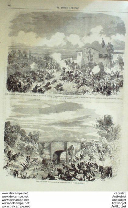 Le Monde illustré 1859 n°113 Italie Palestro Come Venzaglio Busca Le Vesinet (92)