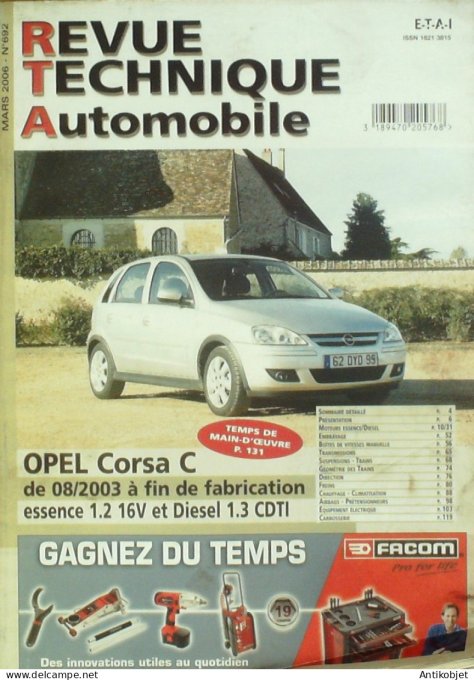 Revue Tech. Automobile 2006 n°692 Opel Corsa C