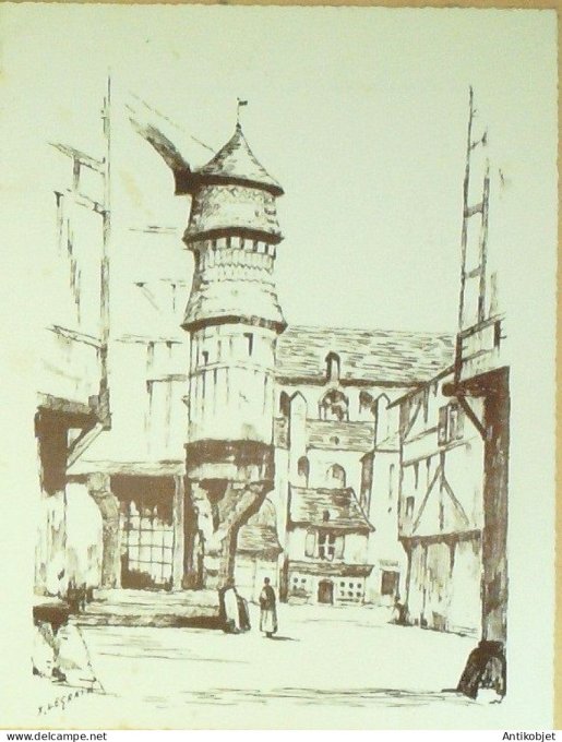 Menu illustre signe Y.Legrain Troyes (10) 1979