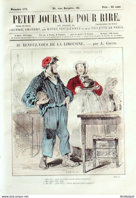 Petit journal pour Rire 1864 # 472 Les quatre ages de la Crinoline Marcelin