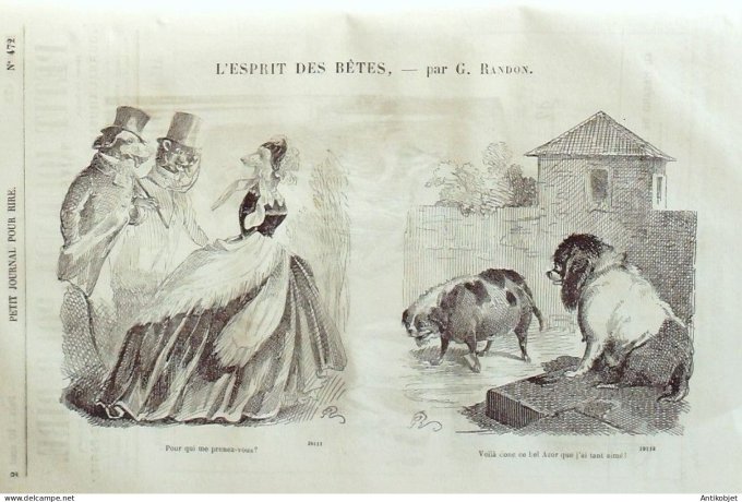 Petit journal pour Rire 1864 # 472 Les quatre ages de la Crinoline Marcelin