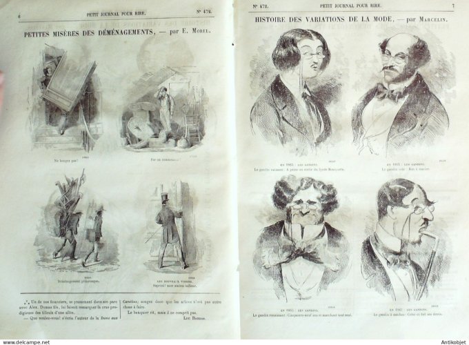 Petit journal pour Rire 1864 # 472 Les quatre ages de la Crinoline Marcelin