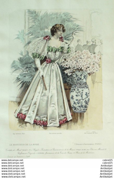 Gravure Mode Le Moniteur 1896 # 11 (Old Fashion plate)