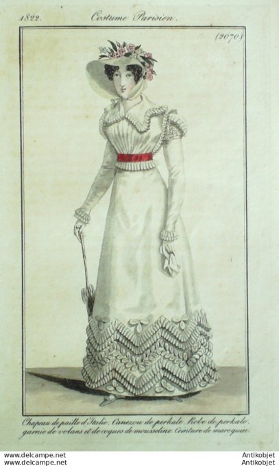 Costume Parisien 1822 # 2070 Canezou et Robe perkale