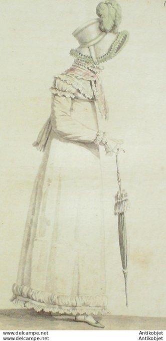 Costume Parisien 1814 # 1422 Robe garni d'un bouillonné