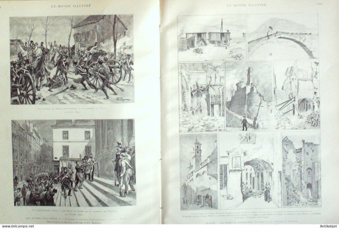 Le Monde illustré 1886 n°1565 Egypte Caire Kasr-el-Noussah Italie Ligurie séisme