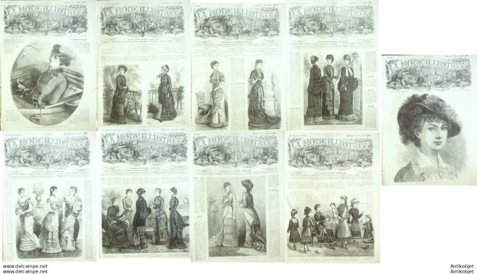 Mode illustree 1880 Lot de 9 journaux