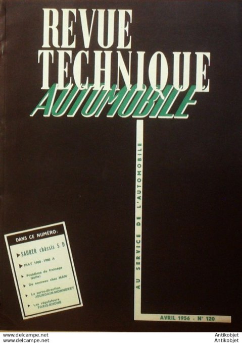 R.T Automobile Renault Dauphine Fiat 1900 & 1900 Saurer chassis 5 D 120 # 1956