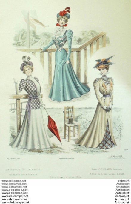 Gravure Mode La Gazette 1898 # 23 (Old Fashion plate)
