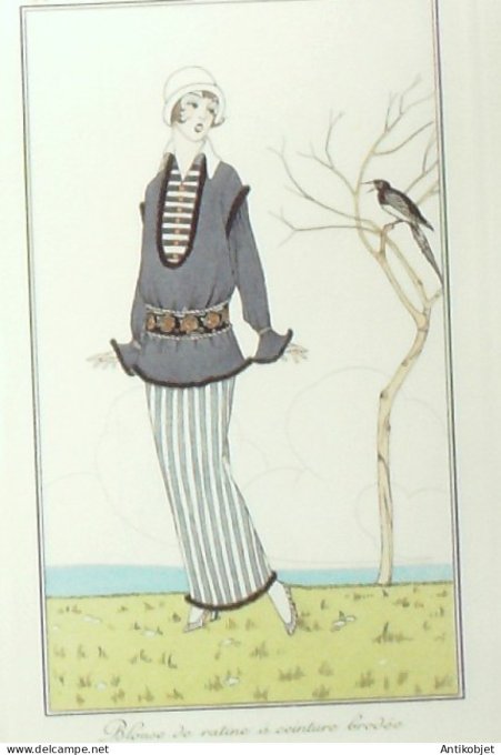 Gravure de mode Costume Parisien 1914 pl.145 ANONYME Blouse de ratine