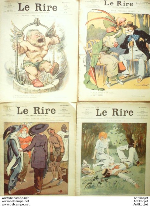 Le Rire 1912 lot 4 revues Prejelan Pierlis Metivet Crombie Burret Carlegle Leandre Nollat
