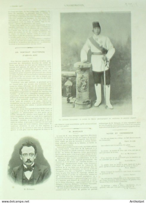 L'illustration 1905 n°3228 Japon Port-Arthur Ta-Ché-Kiao Maroc Sultan Abd-El-Aziz affaire Syveton