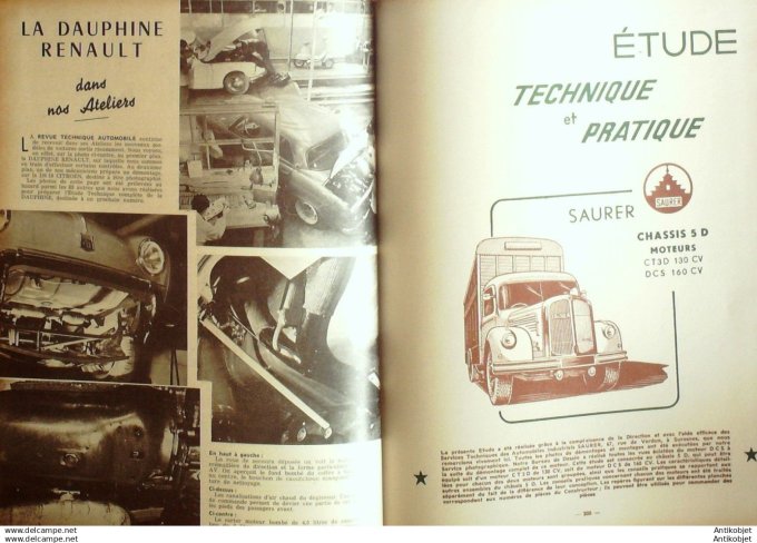 R.T Automobile Renault Dauphine Fiat 1900 & 1900 Saurer chassis 5 D 120 # 1956