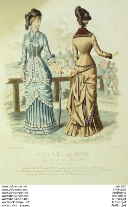 Gravure Mode La Gazette 1879 # 396 (Old Fashion plate)