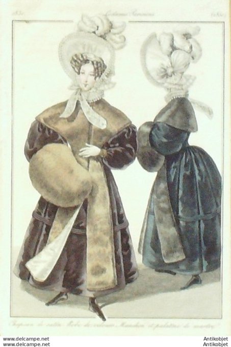 Costume Parisien 1830 # 2850 Manchon et palatine de martre