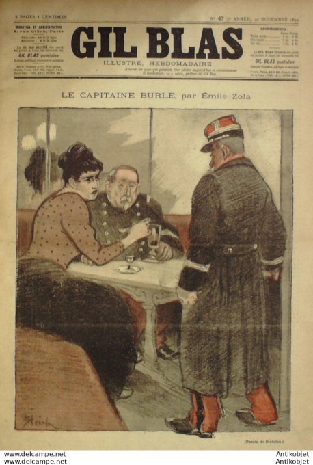 Gil Blas 1892 n°47 Emile ZOLA Charles CROS Jean MADELINE Alphonse DAUDET Albert GIRAUD