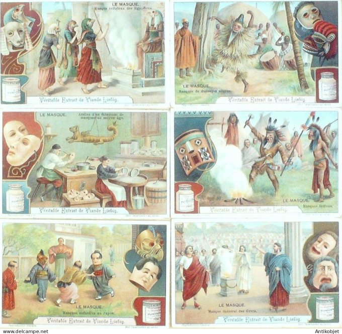 Chromo Liebig Sang 1049 Le masque (1912)