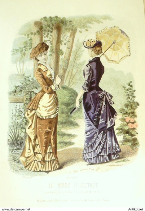 Gravure de mode La Mode illustrée 1881 n°36 (Maison Fladry-Coussinet)