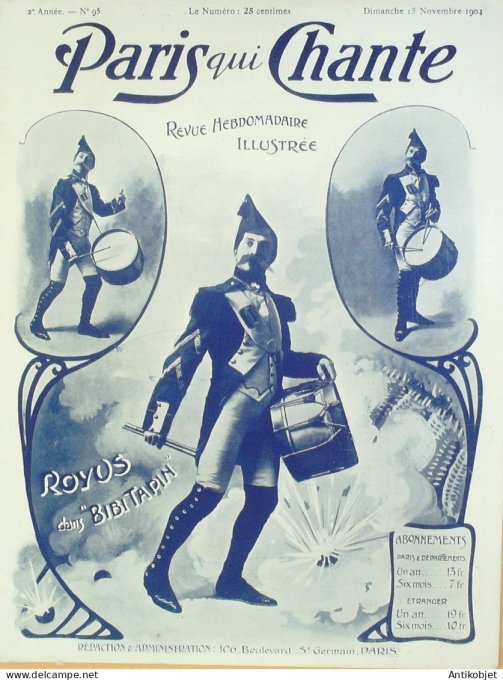 Paris qui chante 1904 n° 95 Royus BibiTapin Liane d'Eve  Gina d'Olly Frejol Valérie