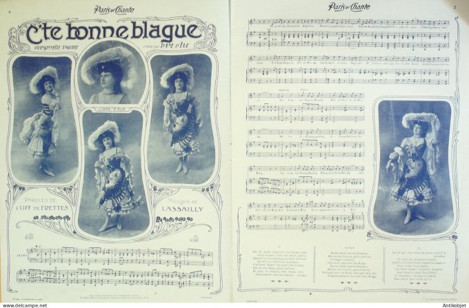 Paris qui chante 1904 n° 95 Royus BibiTapin Liane d'Eve  Gina d'Olly Frejol Valérie