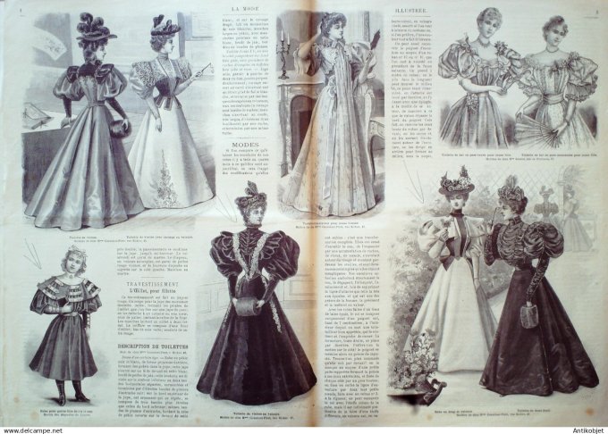Mode illustree 1896 Lot de 10 journaux