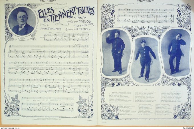 Paris qui chante 1904 n° 95 Royus BibiTapin Liane d'Eve  Gina d'Olly Frejol Valérie