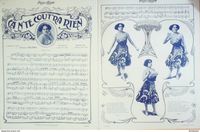 Paris qui chante 1904 n° 95 Royus BibiTapin Liane d'Eve  Gina d'Olly Frejol Valérie