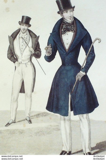 Costume Parisien 1828 # 2711 Robe de Barèges volants brodés soie