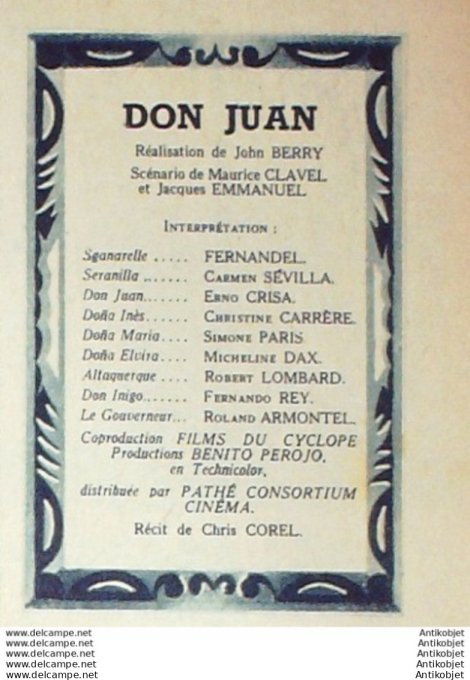 Mon Film 534 56-11-14 Don Juan Fernandel Carmen Sevilla Micheline Dax