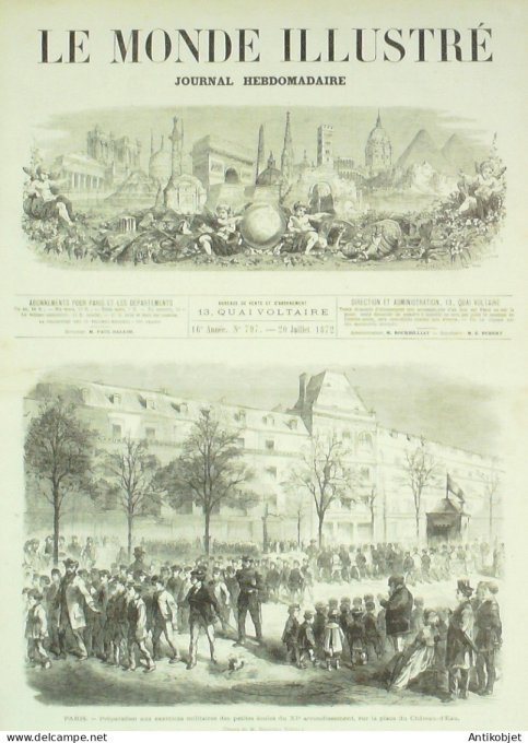 Le Monde illustré 1872 n°797 Strasbourg (67) Kheil Suisse Genève Algérie Souf Lyon (69)