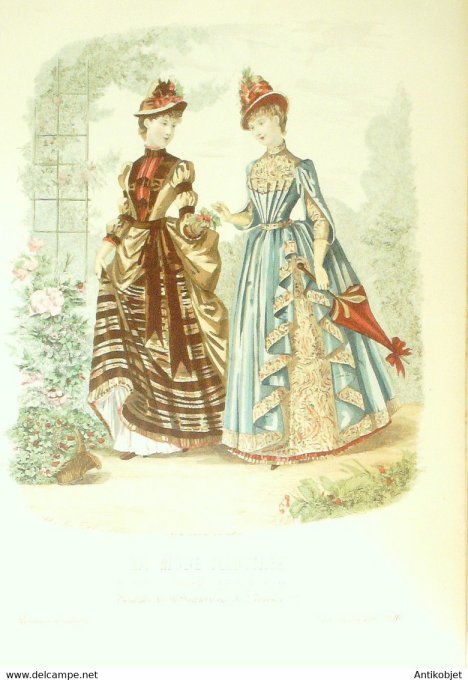 Gravure de mode La Mode illustrée 1886 n°16 (Maison Gradoz)