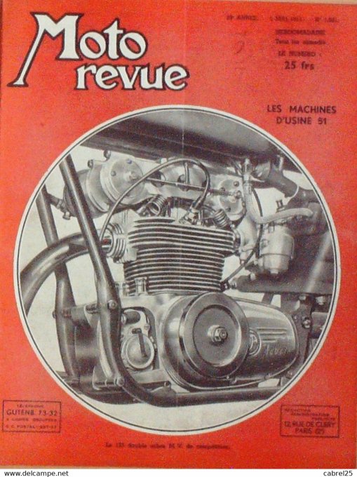 Moto Revue 1951 n° 1031 BMW de course machines 500 ADS Norton Gilera M V Racers 500