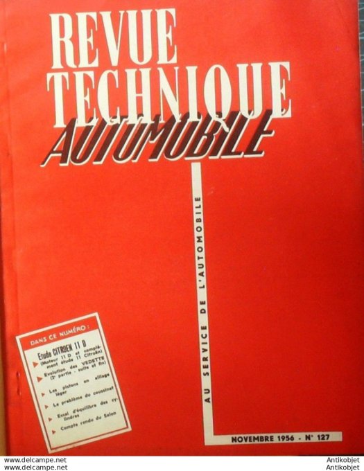 R.T Automobile Citroën 11D Simca Vedette Abeille et Comète 127 # 1956