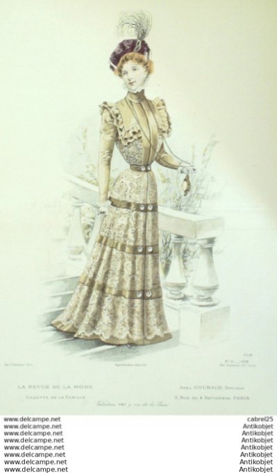 Gravure Mode La Gazette 1898 # 11 (Old Fashion plate)